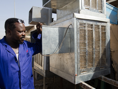 Air-Conditioning Entrepreneur from Kassala, the capital of Kassala State in Sudan expanded his business using a microfinance loan from the MDTF-N Project in Sudan.  Photo: © Salahaldeen Nadir / World Bank