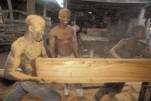 Lumber yard factory. Ghana. © Curt Carnemark / World Bank