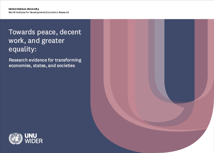 UNU-WIDER releases major report on peace, decent work, and greater equality synthesizing on the key findings of our 2019–2023 work programme on 22 August 2023. Image by UNU-WIDER.