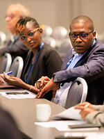 Clement Otindo at the WIDER Development Conference 2023. Image: Alexander Zach / UNU-WIDER