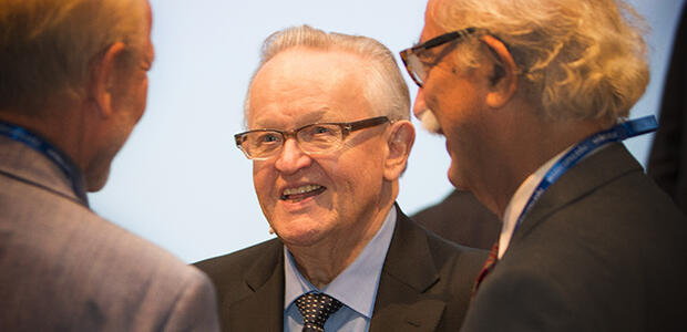 Martti Ahtisaari at the WIDER Annual Lecture 17 in 2013.