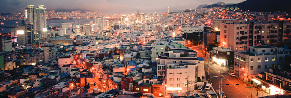 A view of Busan, the Republic of Korea’s second largest city after Seoul, with a population of approximately 3.6 million as of 2010. Half of the world’s population lives in urban environments. One billion people, one out of three urban dwellers, are livin